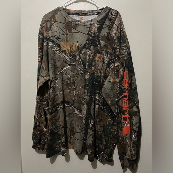 NWOT Carhartt X Realtree Graphic Hunting Print Long Sleeve Pocket Utility Shirt - Picture 2 of 11